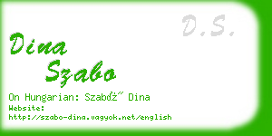 dina szabo business card